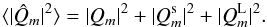 \begin{equation} \label{eq:mpoleM2} \langle \vert \hat{Q}_m \vert^2 \rangle = \vert Q_m \vert^2 + \vert Q_m^{\rm s} \vert^2 + \vert Q_m^{\rm L} \vert^2. \end{equation}