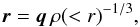 \appendix \setcounter{section}{1} \begin{equation} \vec{r} = \vec{q}\, \rho(<r)^{-1/3}, \end{equation}