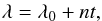 \begin{equation} \label{eq:longkeplerian} \lambda = \lambda_0 + n t, \end{equation}