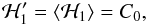 \appendix \setcounter{section}{1} \begin{equation} \H_1' = \langle \H_1 \rangle = C_{0}, \end{equation}