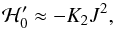 \appendix \setcounter{section}{2} \begin{equation} \H_0' \approx - K_2 J^2, \end{equation}