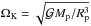 \hbox{$\Omega_{\text{K}} = \sqrt{\mathcal{G}M_{\text{p}}/R_{\text{p}}^3}$}