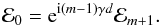 \begin{equation} \mathcal{E}_0 = \text{e}^{\text{i}(m-1)\gamma d}\mathcal{E}_{m+1}. \end{equation}