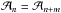 \hbox{$\mathcal{A}_{n}=\mathcal{A}_{n+m}$}
