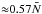 \hbox{${\approx} 0.57\bar{N}$}