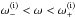 \hbox{$\omega_{-}^{(\text{i})}<\omega<\omega_{+}^{(\text{i})}$}