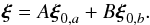 \begin{equation} \vect{\xi} = A\vect{\xi}_{0,a} + B\vect{\xi}_{0,b}. \label{eq_eigenfunction} \end{equation}
