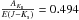\hbox{$\frac{A_{K_{\rm s}}}{E(J-K_{\rm s})}=0.494$}