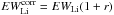 \hbox{$EW_{\rm Li}^{\rm corr}=EW_{\rm Li}(1 + r)$}