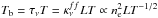 \hbox{$T_{\rm b}=\tau_\nu T=\kappa_\nu^{ff}LT \propto n_{\rm e}^2L T^{-1/2}$}