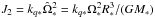 \hbox{$J_2=k_{q*}{\hat\Omega_*}^2=k_{q*}\Omega_*^2 R_*^3/(GM_*)$}