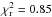 \hbox{$\chi_{\rm r}^2 = 0.85$}