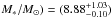 \hbox{$M_{*}/M_{\odot})=(8.88_{-0.10}^{+1.03})$}