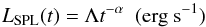 \appendix \setcounter{section}{2} \begin{equation} L_{\rm SPL} (t) = \Lambda t^{-\alpha} \hspace{5pt} ({\rm erg~s^{-1}}) \label{equ:SPL} \end{equation}