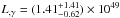 \hbox{$L_{\rm, \gamma} = (1.41_{-0.62}^{+1.41}) \times 10^{49}$}