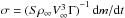\hbox{$\sigma = {(S \rho_{\infty} V^3_{\infty} \Gamma )}^{-1}\,{\rm{d}}m/{\rm{d}}t$}