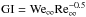 \hbox{${\rm{GI}} = {\rm{We}}_\infty {\mathop{\rm Re}} _\infty ^{ - 0.5}$}