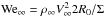 \hbox{${\rm{We}}_\infty = \rho _\infty V_\infty ^2 2R_0 /\Sigma$}