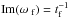 \hbox{${\mathop{\rm Im}\nolimits} (\omega _{\,\,{\rm{f}}} ) = t^{ - 1} _{\rm{f}} $}