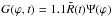 \hbox{$G(\varphi, t) = 1.1 \tilde R(t) \Psi (\varphi)$}