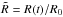 \hbox{$\tilde R = R(t)/R_0$}
