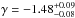 \hbox{$\gamma=-1.48_{-0.08}^{+0.09}$}