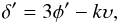 \begin{equation} \dl^{\prime} = 3 \phi^{\prime} - k \ups, \end{equation}