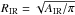 \hbox{$R_{\rm IR} = \sqrt{A_{\rm IR}/\pi}$}