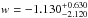 \hbox{$w=-1.130^{+0.630}_{-2.120}$}