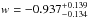 \hbox{$w=-0.937^{+0.139}_{-0.134}$}