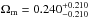 \hbox{${\Omega_{\rm m}}=0.240^{+0.210}_{-0.210}$}