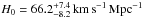 \hbox{$H_0=66.2^{+7.4}_{-8.2}\,\rm{km\,s}^{-1}\,\rm{Mpc}^{-1}$}