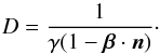 \appendix \setcounter{section}{1} \begin{equation} D = \frac{1}{\gamma(1- \boldsymbol \beta \cdot \vec{n})}\cdot \end{equation}