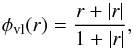 \begin{equation} \phi_{\mathrm{vl}}(r) = \frac{r + |r|}{1+|r|}, \end{equation}