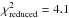 \hbox{$\chi_\mathrm{reduced}^2=4.1$}