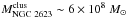 \hbox{$M_{\rm NGC~2623} ^{\rm clus}\sim6 \times10^{8}~M_{\odot}$}