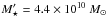 \hbox{$M_{\star}' = 4.4\times10^{10}~M_{\odot}$}