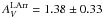 \hbox{$A_{V}^{\rm LArr} = 1.38 \pm 0.33$}