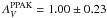 \hbox{$A_{V}^{\rm PPAK} = 1.00 \pm 0.23$}
