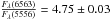 \hbox{$\frac{F_{\lambda}(6563)}{F_{\lambda}(5556)} = 4.75 \pm 0.03$}