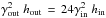 \hbox{$\gamma_{\rm out}^2\;h_{\rm out}\,=\,24 \gamma_{\rm in}^2\;h_{\rm in}$}