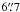 Mathematical equation: \hbox{$6\farcs7$}