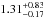 Mathematical equation: \hbox{$1.31^{+0.83}_{-0.17}$}