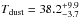 Mathematical equation: \hbox{$T_{\rm dust}=38.2^{+9.9}_{-3.7}$}