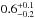 Mathematical equation: \hbox{$0.6^{+0.1}_{-0.2}$}