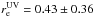Mathematical equation: \hbox{$r_{\rm e}^{\rm UV}=0.43\pm0.36$}