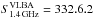 Mathematical equation: \hbox{$S_{\rm 1.4\, GHz}^{\rm VLBA}=332.6.2$}