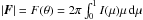 \hbox{$|\vec{F}|=F(\theta) =2\pi\int_0^1I(\mu)\mu\,{\rm d}\mu$}
