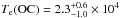 \hbox{$T_{\rm e}({\rm OC})=2.3_{-1.0}^{+0.6}\times 10^4$}
