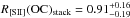 \hbox{$R_{\rm [SII]}({\rm OC})_{\rm stack}=0.91_{-0.19}^{+0.16}$}